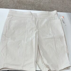 Westbound Women's Striped Cream Shorts
